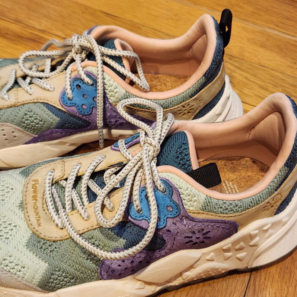 Flower Mountain Kotetsu Sneakers Multicolor Grn Anthropologie Free People Sz 7.5 - Picture 3 of 13